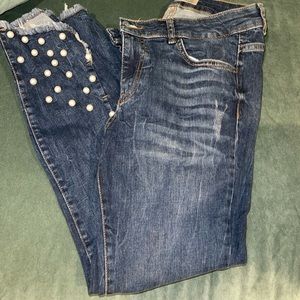 Zara Pearl Cuff Jeans